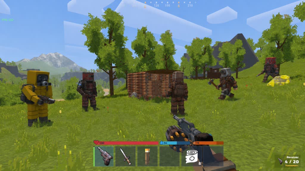 Players near a cabin in the BERDA Survival open world